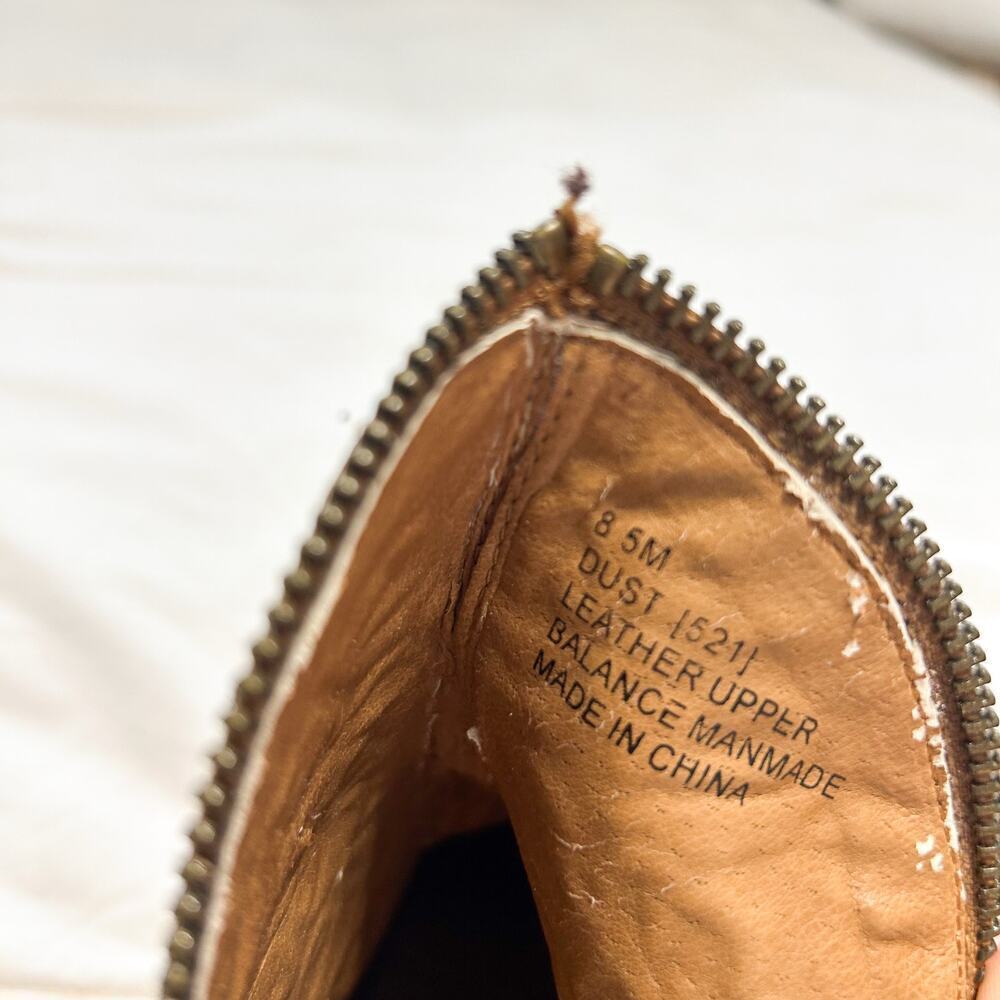 Pazzo Anthropologie Dust Tooled Leather Ankle Booties Tan Brown Size 8.5M - Picture 8 of 8